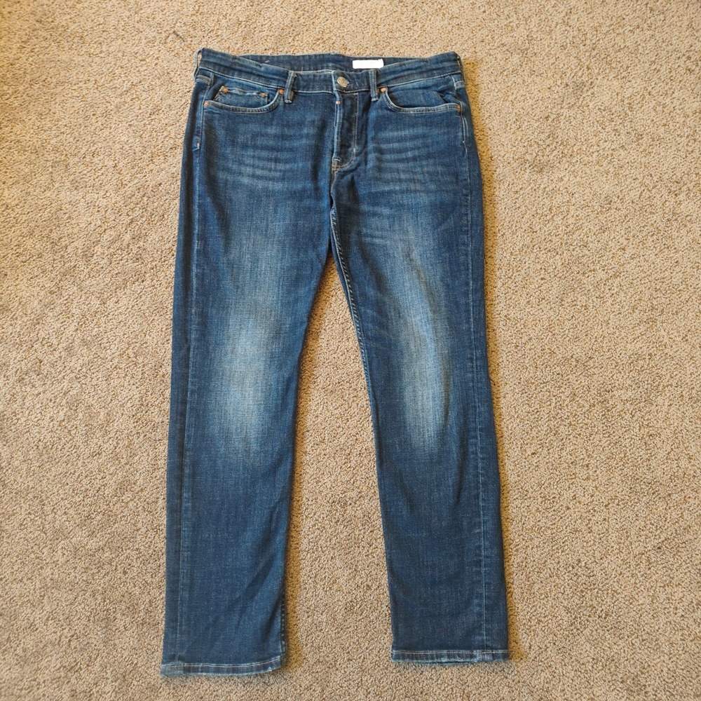 AllSaints Jeans Mens 34 Blue Rex Slim Fit Stretch Denim 5 Pocket Mid Wash ME069W - Picture 2 of 13